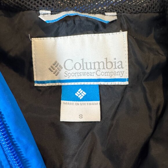 Columbia Omni-Tech Men's Waterproof Breathable Rain Jacket Blue Small Hooded - Picture 4 of 12